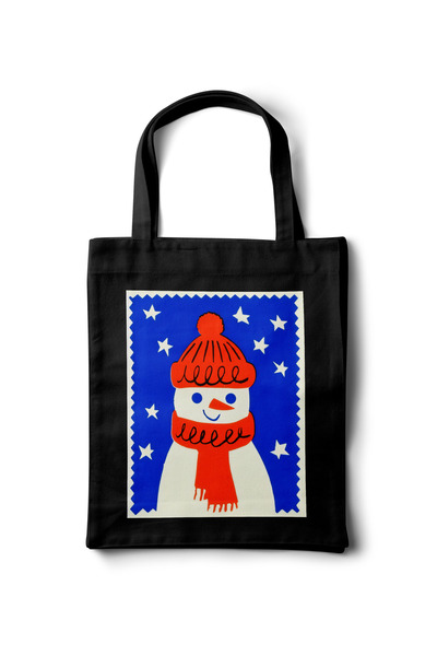 INKD Gabardine Cloth Bag – Snowman Design - 35X40 - Tote Bag