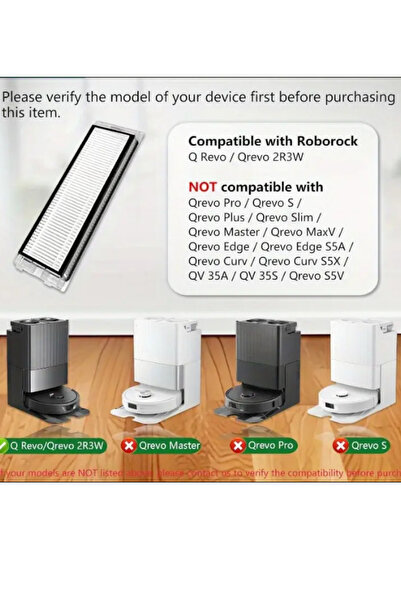 RotRever Roborock Qrevo (Attention! Not S,Pro,Maxv)Compatible Hepa Filter Spare Parts Set-2 Pieces