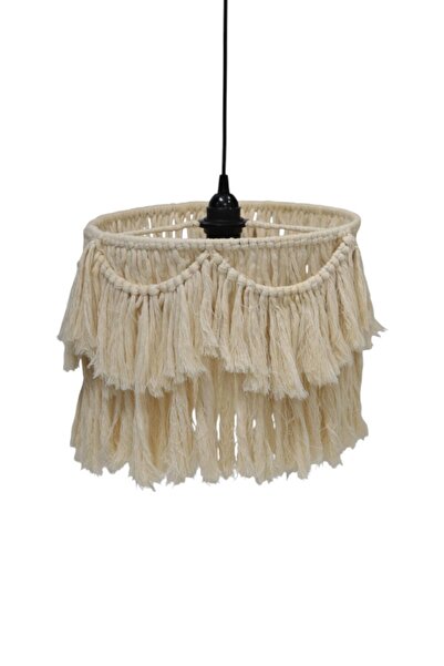 NATUREL DEKOR Makrome Avize 30 cm - Doğal Bohem Avize, Salaş Avize