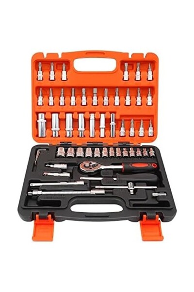 Flippy 53-Piece Socket Wrench Set, Red Case, 27×20×5.5 cm, 1.5 kg