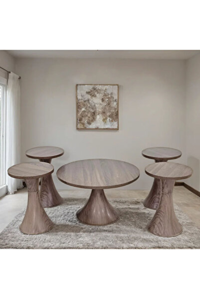 Tasamem Dafia طقم طاولات شاي خشب 5 قطع