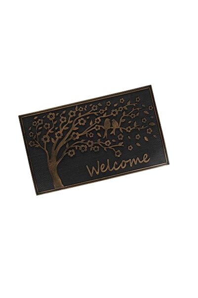 VENITIVO VINDEM CELOR INTELIGENTI VENITIVO® Anti-slip Entrance Mat, Tree & Birds Design with 'Welcome', Rubber, 75x45x1 cm