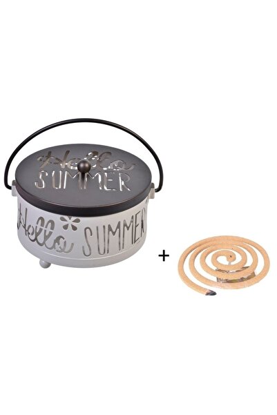 VENITIVO VINDEM CELOR INTELIGENTI Metal holder for mosquito coils with included coils, VENITIVO, ash tray, easy to clean, beige-brown,