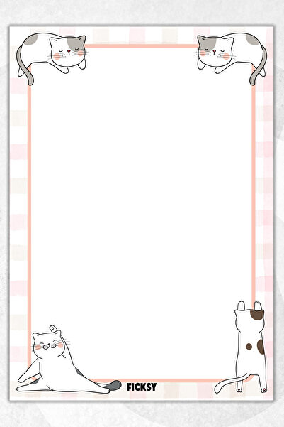 Ficksy Cat Note Paper - A5 Size - 50 Sheets - Notepad - Memopad - Memo Pad - to Do List