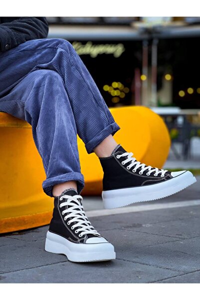 Lucy Shoes Yg-Cx3 Men's Casual Lace-Up Linen Long Sports Sneaker Shoes Kbt - Black