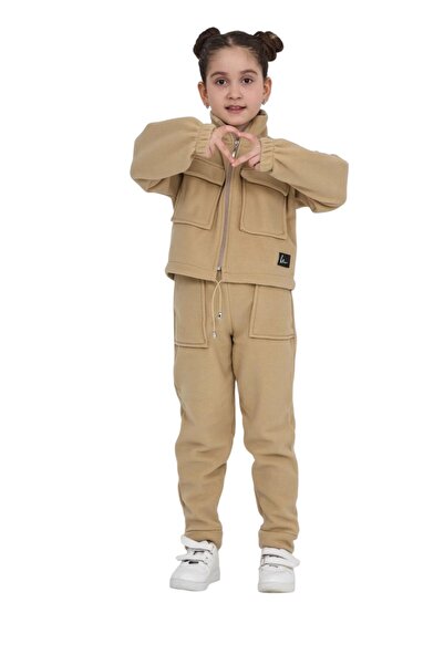 ERDEM KIDS Set de trening din bumbac cu guler ridicat buzunare cu fermoar pen...