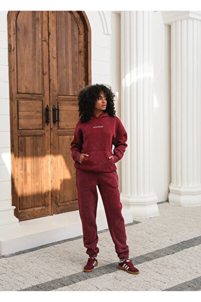SOLİS MODA Women's Hooded Winter Tracksuit Set 3 Yarn