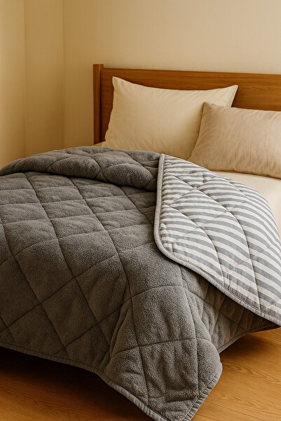 HİG HOME Single Double-Sided Welsoft & Satin Winter Quilt – Ultra Soft Fluffy Filling, Warm Comfort