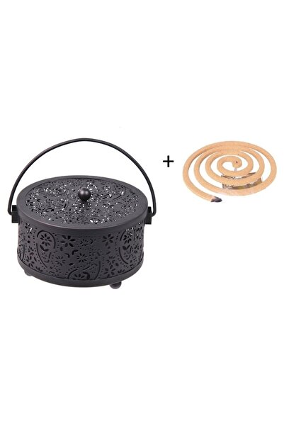 VENITIVO VINDEM CELOR INTELIGENTI VENITIVO metal holder for mosquito coils with ashtray, dark bronze, Ø15×10 cm