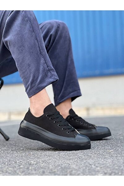 Lucy Shoes Yg-Cx3 Men's Casual Lace-Up Linen Short Sports Sneaker Shoes Kst - Black