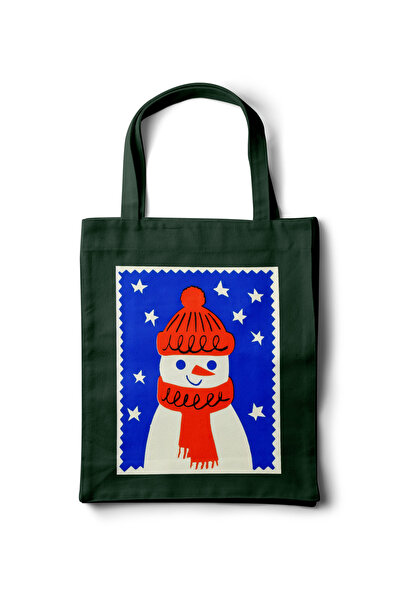 INKD Gabardine Cloth Bag – Snowman Design - 35X40 - Tote Bag