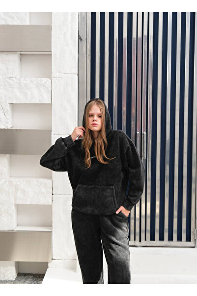 SOLİS MODA Women's Hooded Winter Tracksuit Set 3 Yarn