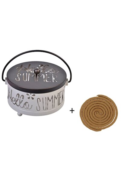 VENITIVO VINDEM CELOR INTELIGENTI Metal holder for mosquito coils with included coils, VENITIVO, ash tray, easy to clean, beige-brown,