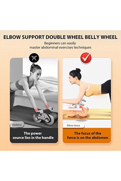 Generic Uota Elbow Support Automatic Rebound Abdominal Wheel Ab Roller for Abs Workout