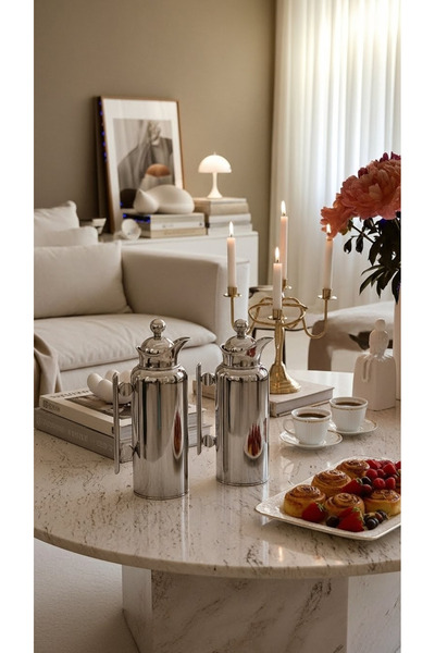 Generic 1 liter/700 ml tea and coffee thermos set