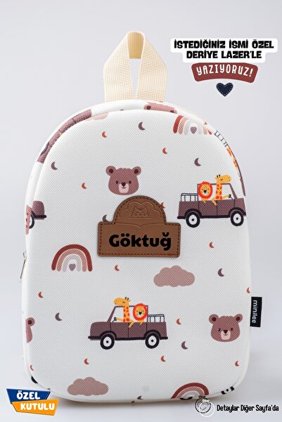 Minilee Safari Macerası – Hayvanlı Araç Desenli Anaokulu Kreş Çocuk Çantası K...