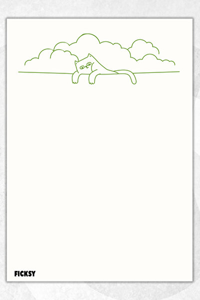 Ficksy Cat Note Paper - A5 Size - 50 Sheets - Notepad - Memopad - Memo Pad - to Do List