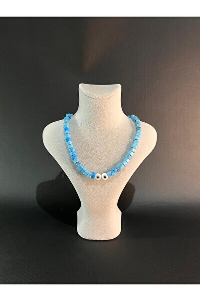 SFA GRUP Mavi Küçük Bodrum Boncuk Kolye 31x17 cm