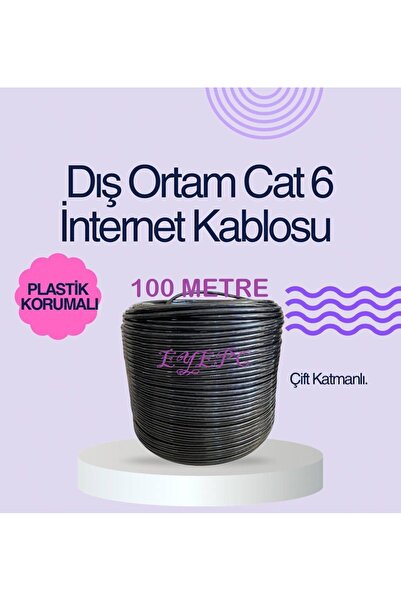 EYEPC 100 Meter Internet Cable/Utp Cat6 Double Shielded/Indoor Outdoor/100 m ...