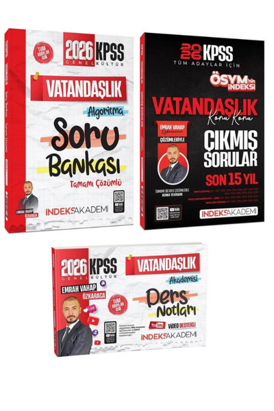 İndeks Akademi İndeks 2026 KPSS Vatandaşlık Soru - Video Ders Notu - Çıkmış S...
