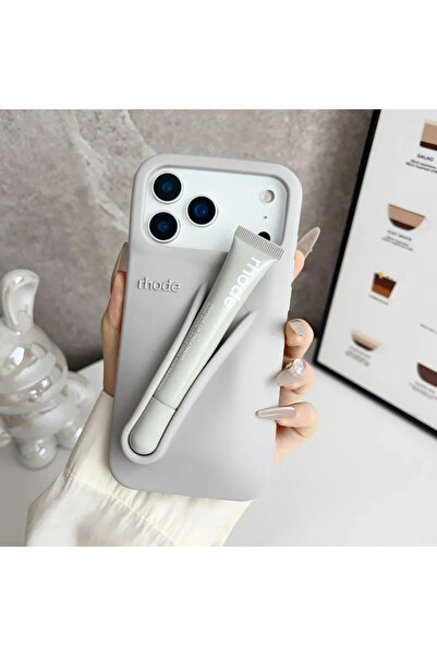 FİŞNEİLETİŞİM حافظة آيفون 17 برو المتوافقة مع أحمر الشفاه (رمادي)