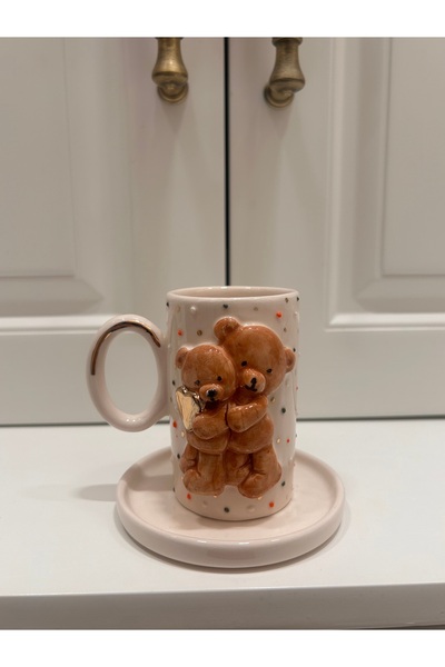 Port Aksesuar Sevimli Ayıcıklar Tasarımlı 24K Altın Dekorlu El Yapımı Seramik...