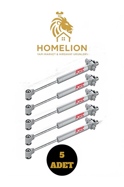 HOMELION 5 ADET Fors 100N Gri Dolap Kapak Pistonu – Amortisörlü Hidrolik Destek Mekanizması