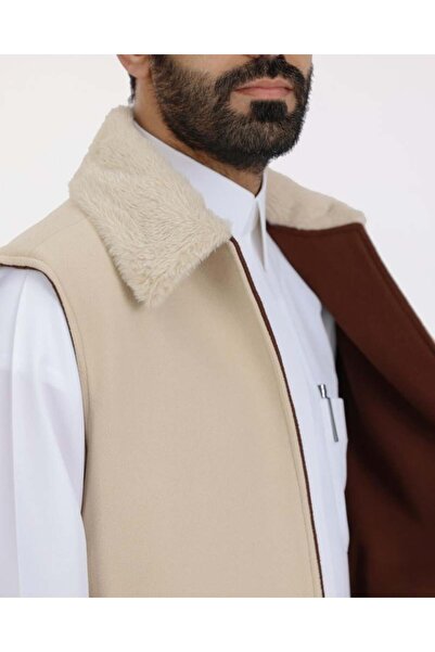 GENERAL Double-sided vest with a fur collar