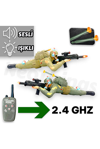 YILDIRIM OYUNCAK Uzaktan Kumandalı Led Işıklı Müzikli Ok Atan 30 cm Sürünen Ç...