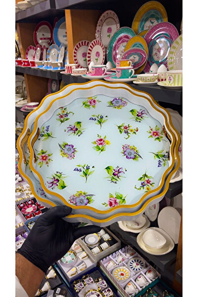 AROW Çırağan Home Milano Ahşap 2’li Büyük Ve Küçük Boy Tepsi Seti