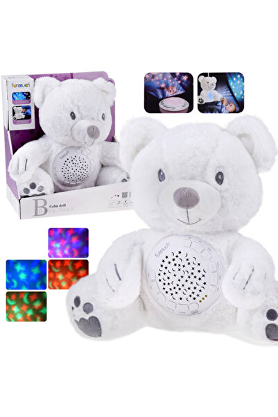 OEM White Teddy Bear with Projector, Sound & Light