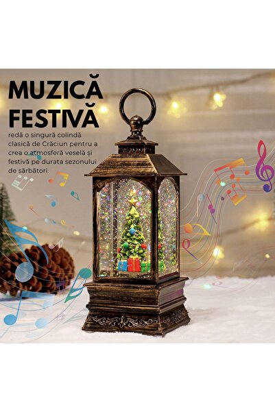 UNİBOX Decorative musical lantern, easyCTRL, Christmas tree, warm LED lighting, 8x8x22cm