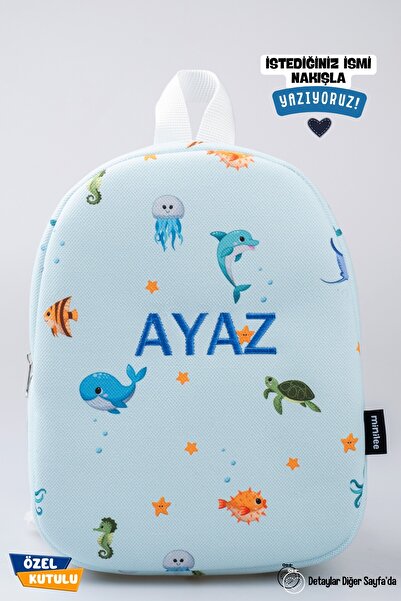 Minilee Mavi Okyanus – Deniz Canlıları Desenli Anaokulu Kreş Çocuk Çantası Ki...