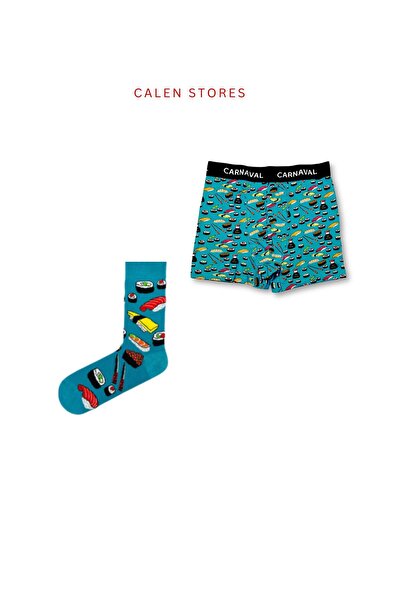 CalenStores Sushi Desenli Erkek Boxer Çorap