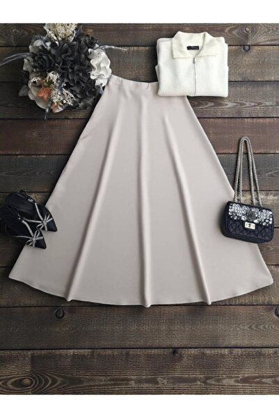 ŞAHİN TESETTÜR GİYİM BELİ LASTİKLİ KİLOŞ SUKUBA ETEK 6088