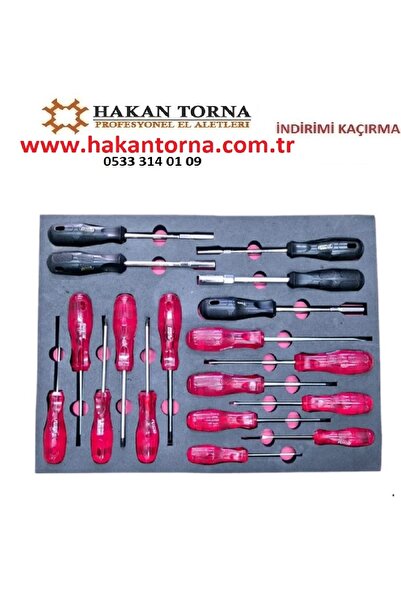 Rico 18 Parça Kraft Tornavida Seti Lokma Tornavida Seti Dolu takım arabası içi