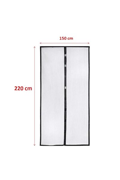 VENITIVO VINDEM CELOR INTELIGENTI Magnetic Door Insect Screen 220x150 cm, 18 Magnets, White with Black Frame