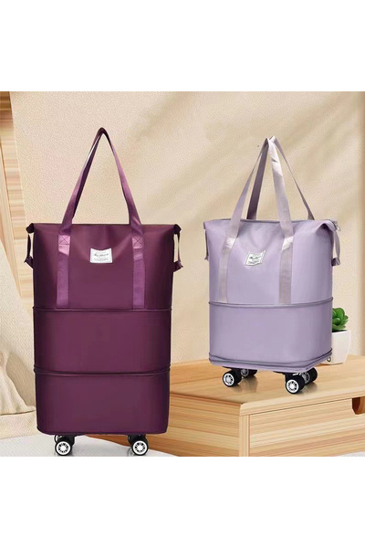 OEM Foldable travel bag with wheels, 36–55L, color Purple, roomy and easy to carry