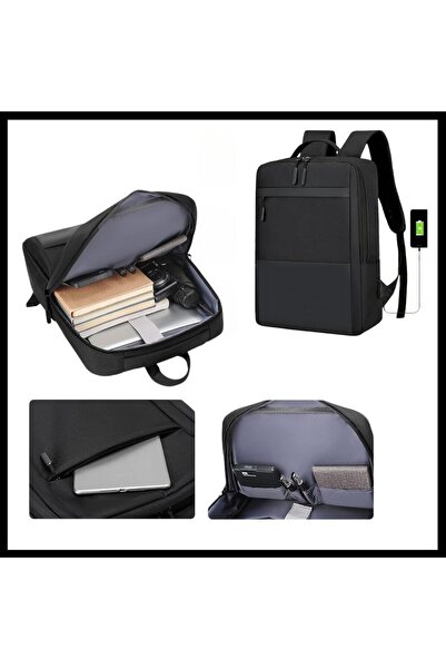 OEM Ghiozdan negru, clasic, pentru laptop 15 inch, tableta, impermeabil, 41x31x12cm