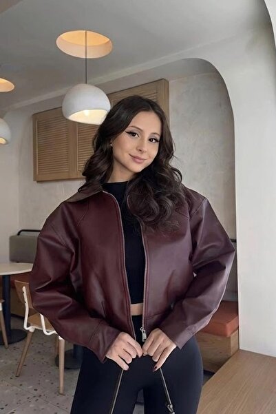 Jaglion Шкіряна куртка Street Style Bomber Mayra