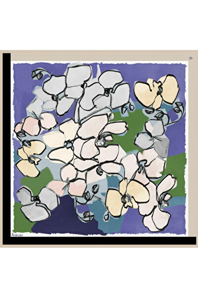 Armine Siyah Tivil İpek Eşarp IST 8914 - 52