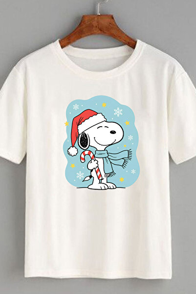 aytok tekstil Baskılı Erkek Kadın Unisex Bisiklet Yaka Snoopy04 Baskılı T-shirt Siyah tshirt tişört