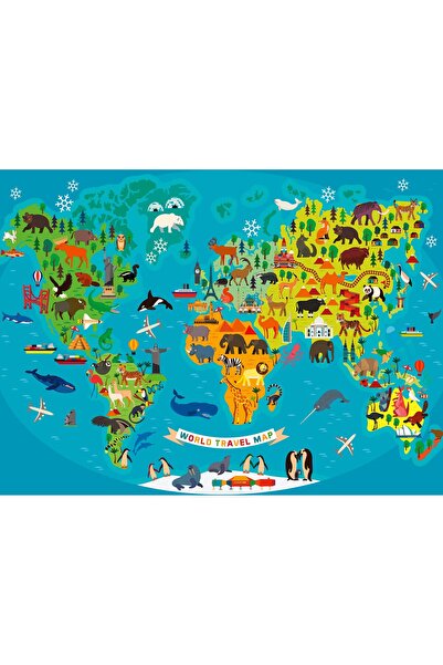 RAVENSBURGER Puzzle Harta Lumii Cu Animale, 150 Piese