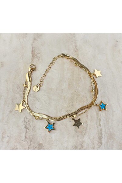 rycollections 316L Adjustable Bracelet with Star Eye Figure and Italian Chain