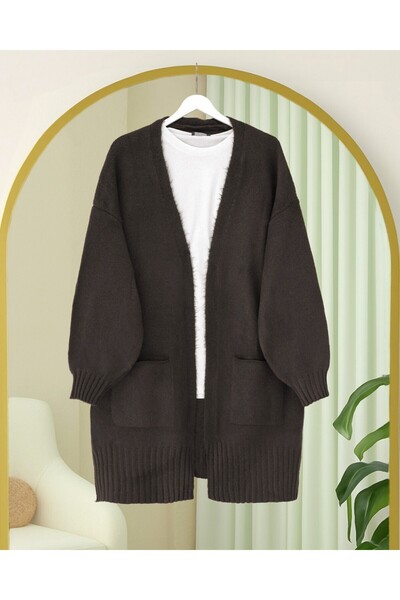 Modamorfo Double Pocket Slit Soft Cardigan -K. Brown