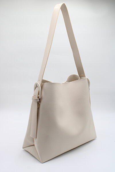 LASSO Women's Black Large Size Soft Leather Inside Suede Magnet Closure Zippered Shopper Bag with Inner Compartment