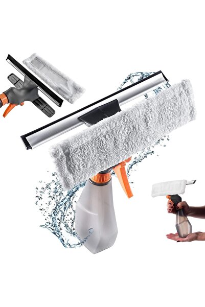 Cleany Genie منظف نوافذ KADAX مع زجاجة غسيل، ممسحة رش، منظف نوافذ، مكنسة كهربائية للنوافذ (250 مل)