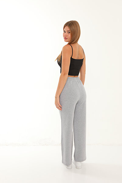 lzv Women's Two Thread Ov Oversized Wide Leg Modal Sweatpants – Gray | Relaxed Fit S-2Xl