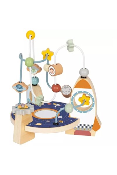 CIUPIGo ® Labirint spațial din lemn – Rachetă, stele și planete, jucărie moto...