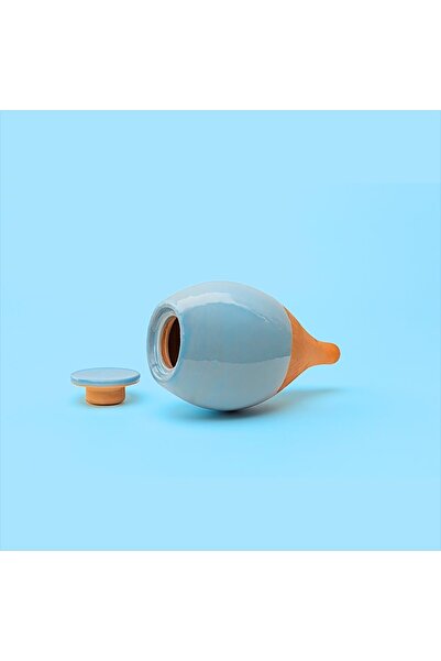 LUTOYA Ghiveci albastru cu auto-udare, ceramică decorativă din teracotă, 700 ml